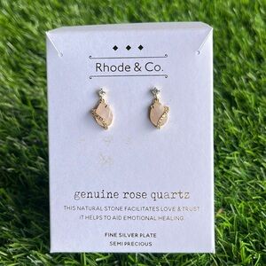 RHODE & CO. Genuine Rose Quartz Earrings